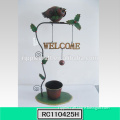 Innovative Decoration Wrought Iron Flower Pot Stand & Welcome Sign